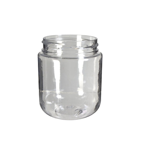 THCR 4oz Clear Glass Jar Child-Resistant Ribbed Flat Cap (Qty 100)