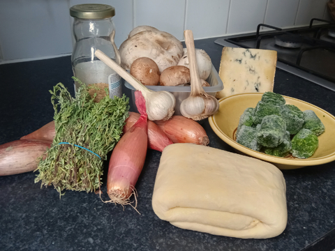 Ingredients for Pevensey Blue Pastry Parcels