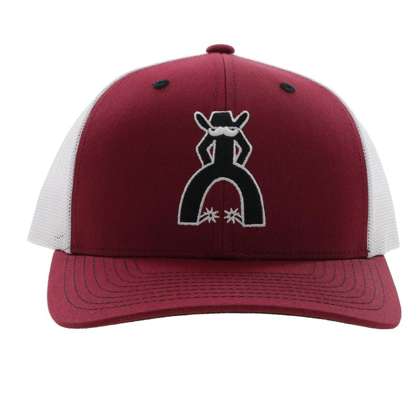 "Punchy" Hat, Maroon/White