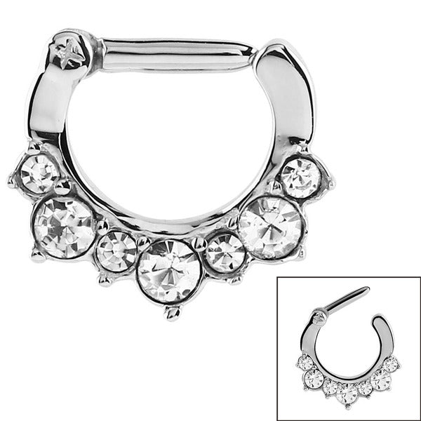 Steel Septum Clicker Ring Jewelled – bodyjewellery.co.uk