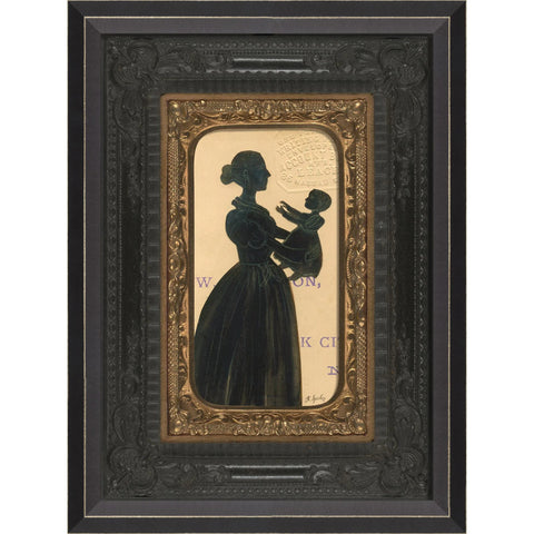 Mother and Child Tintype Silhouette Framed