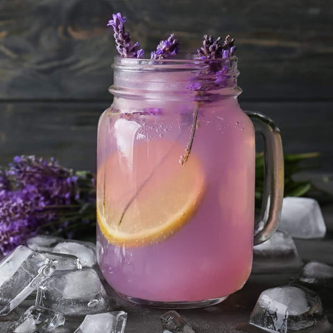 lavender drink in mason jar