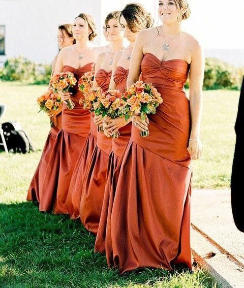 orange dresses for weddings