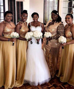 gold bridesmaid dress plus size