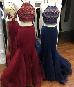 burgundy and navy blue dress