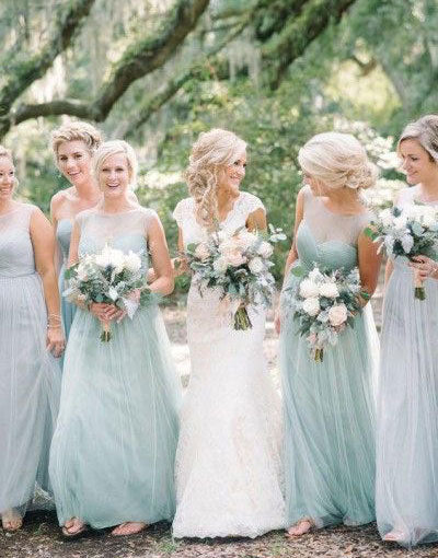 light mint bridesmaid dresses