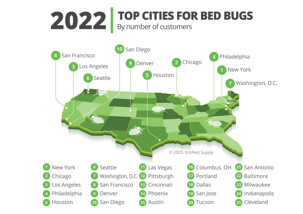 Top cities for bed bugs in the United States