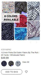 1/2 Inch Polka Dot Satin/ Fabric By The Roll / 20 Yards / Wholesale Fabric - IceFabrics