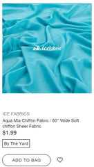 Aqua Mia Chiffon Fabric / 60’’ Wide Soft chiffon Sheer Fabric - IceFabrics