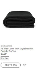 Thick Acrylic Black Felt Fabric