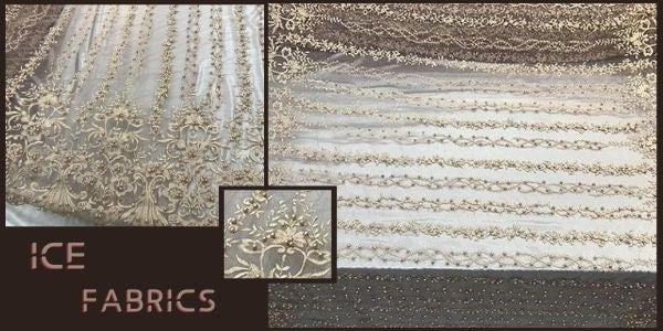Blush Design Beaded Fabric Lace