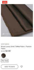 Brown Luxury Solid/ Taffeta Fabric / Fashion Fabric - IceFabrics