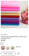 Crystal Sheer Organza Fabric -By The Yard- Wholesale Price - IceFabrics