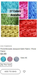 Floral Brocade Jacquard Satin Fabric / Floral Fabric - IceFabrics