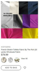 French Stretch Taffeta Fabric By The Roll (20 yards) Wholesale Fabric - IceFabrics