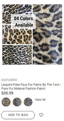 Leopard Print Fake Faux Fur Fabric By The Yard - IceFabrics