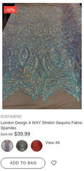 London Design 4 WAY Stretch Sequins Fabric Spandex - IceFabrics