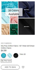 Mia Poly Chiffon Fabric / 60" Wide Soft Sheer Chiffon Fabric - IceFabrics