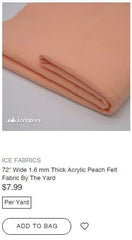 Thick Acrylic Peach Felt Fabric