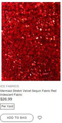 Mermaid Stretch Velvet Sequin Fabric Red Iridescent Fabric - IceFabrics