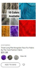 Tinsel Long Pile Mongolian Faux Fur Fabric - IceFabrics