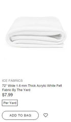 Thick Acrylic White Felt Fabric