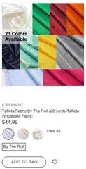 Taffeta Fabric By The Roll (20 yards)Taffeta Wholesale Fabric - IceFabrics