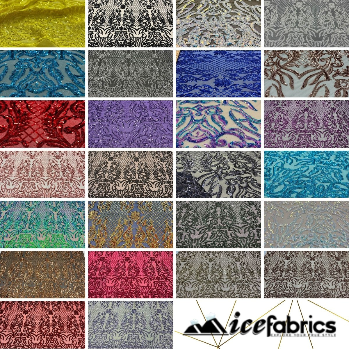 FUSHICHENG IMPEXP Fabric by The Yard 1 Yard Sequin Stretch Fabric