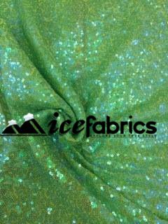 All Over Lime Iridescent Mesh Glitz Mini Sequins Fabric