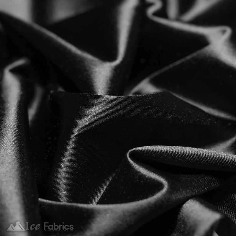 Black Heavy Crushed Bonded Velvet Fabric