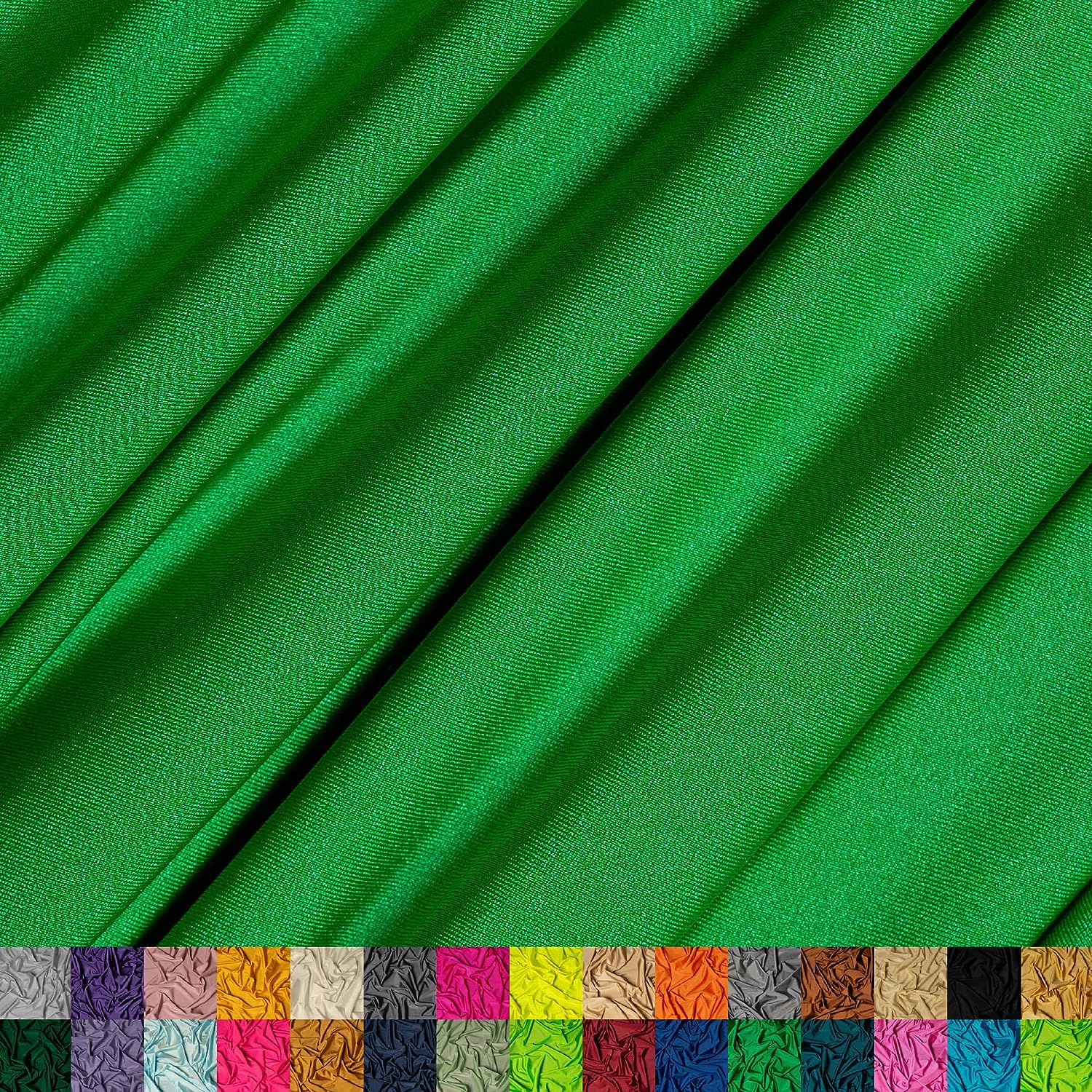 Green Neon Solid Venezia Polyester Spandex Stretch Fabric by the