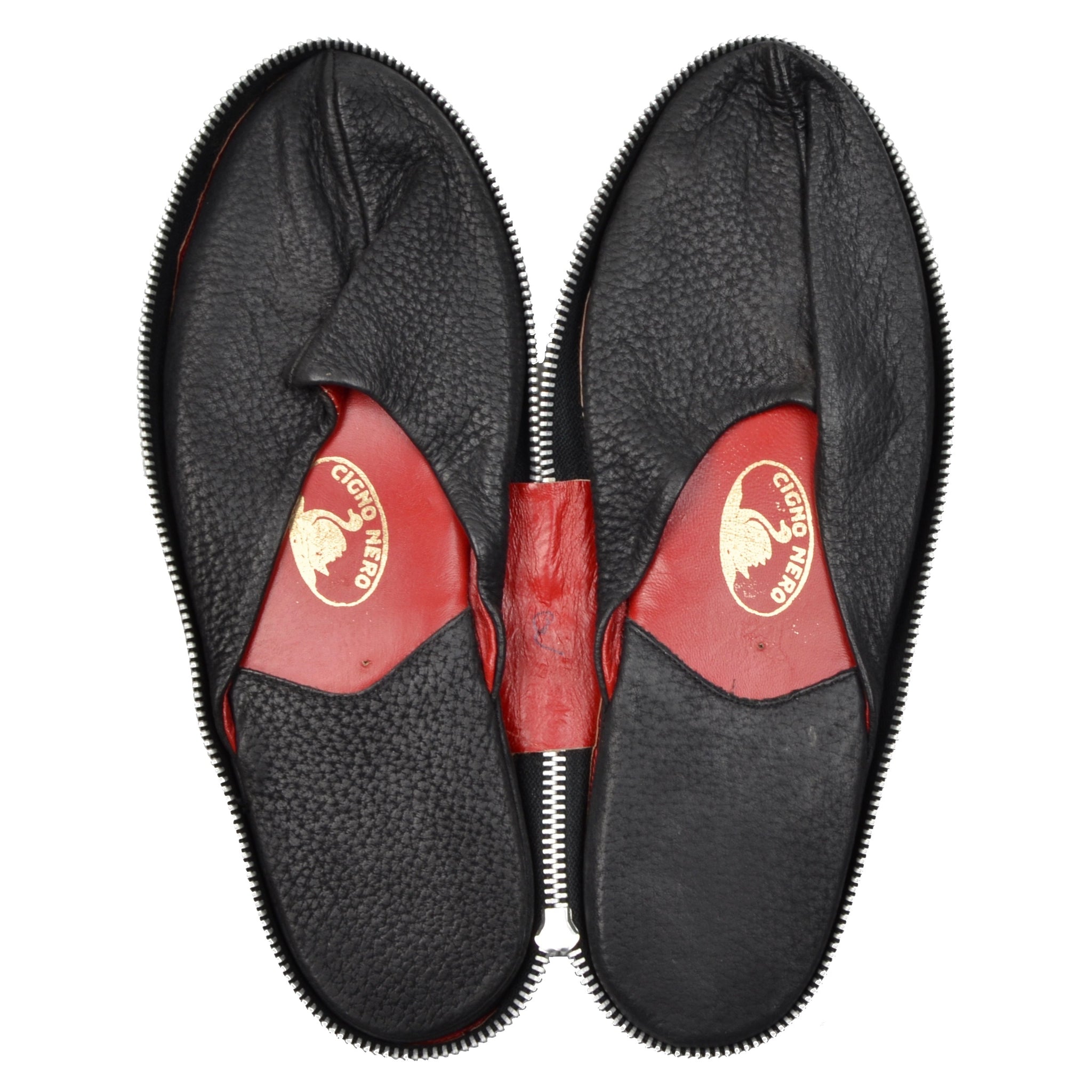 Vintage Leather Travel Slippers by 