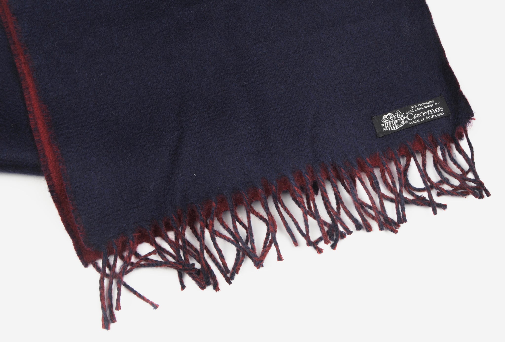 navy and burgundy scarf