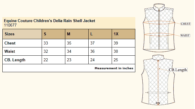 Delias Clothing Size Chart