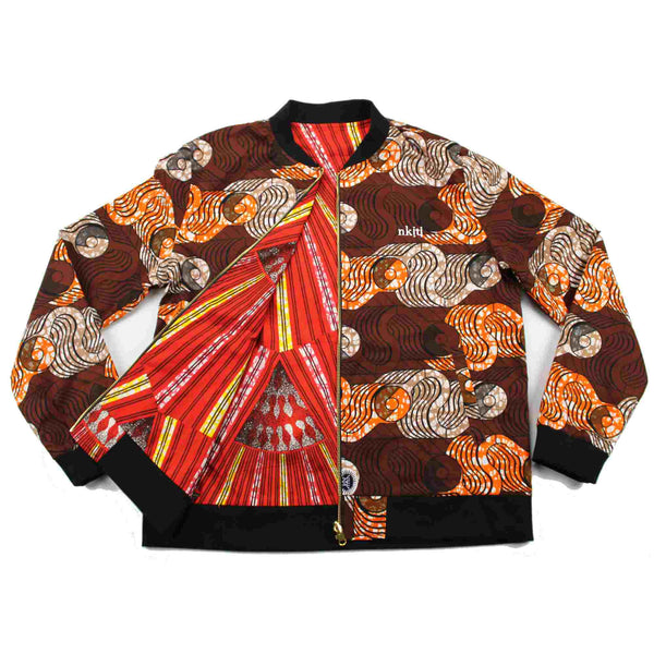 Women's Reversible African Print Bomber Jacket | Free UK Shipping