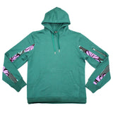 African Print Hoodie in Dark Teal