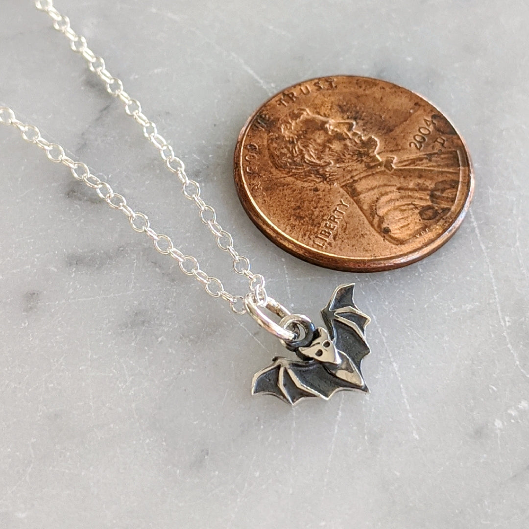 Sterling Baby Bat Necklace