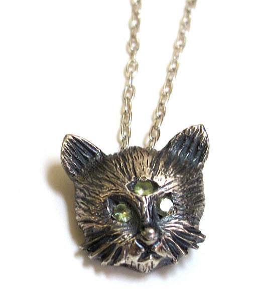 Three Eyed Cat Pendant Necklace - Leviticus Jewelry