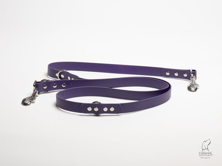 handmade-violet-waterproof-biothane-dog-training-lead|collaredcreatures