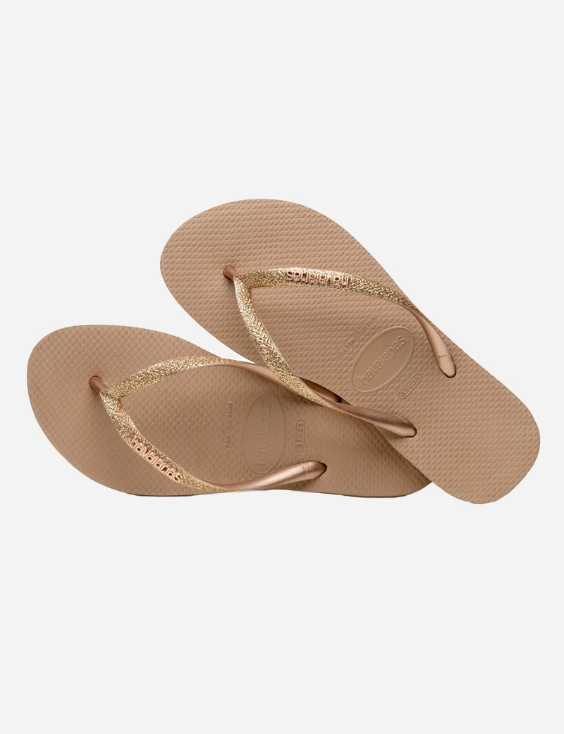 havaianas rose gold glitter