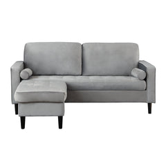 Black 2-Seater Sectional Sofa
