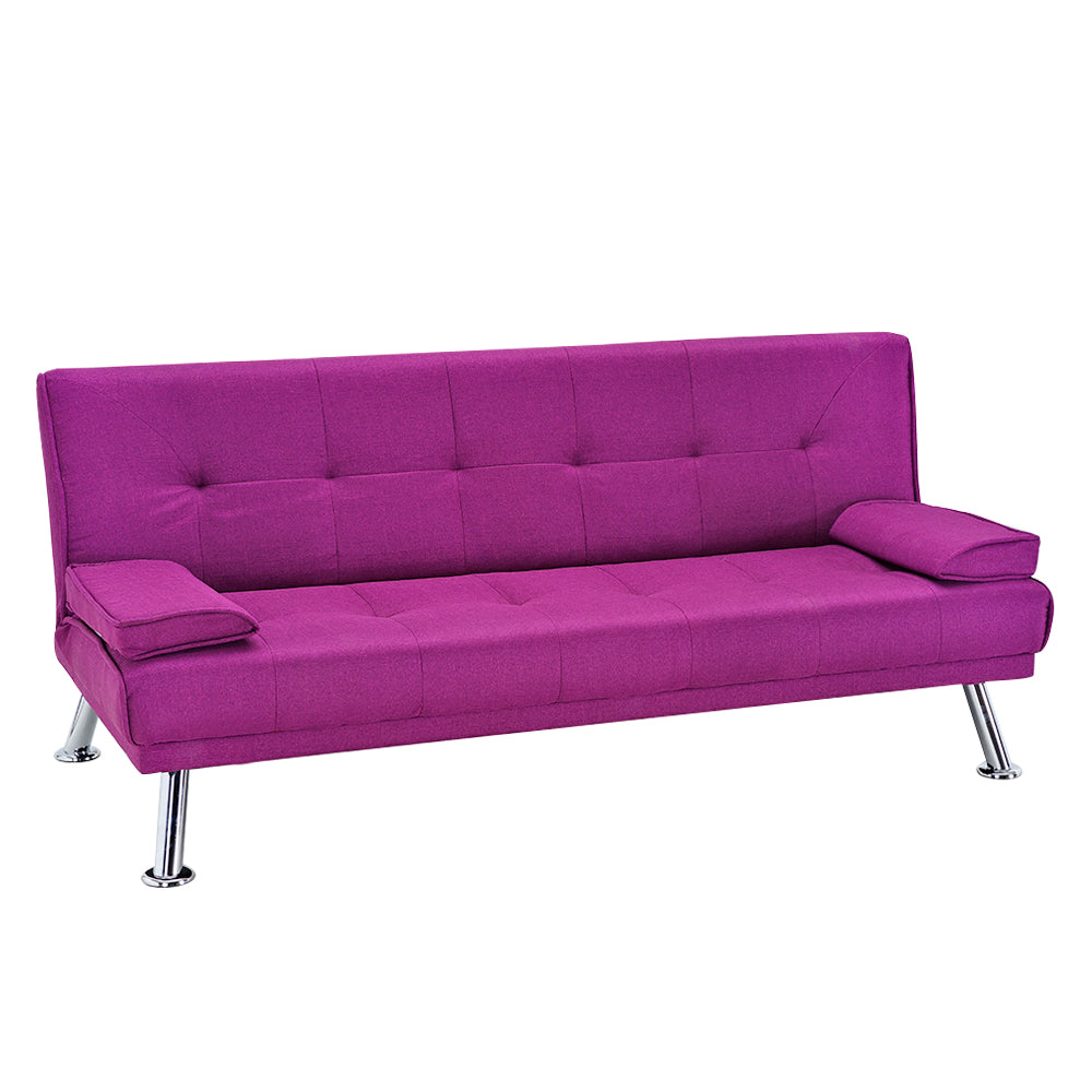 Purple Fabric Corner Sleeper Sofa