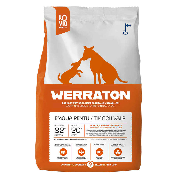 Werraton Emo & Pentu koiranruoka 9 kg — 