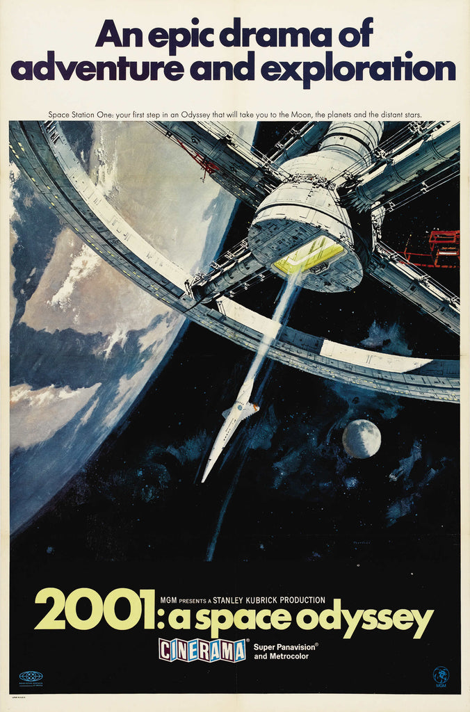 An original cinema / movie poster for the Stanley Kubrick film 2001 A Space Odyssey