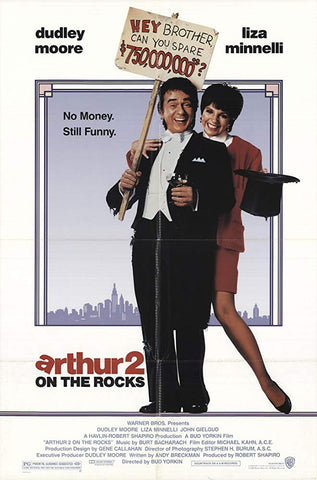 An original movie poster for the film Arthur 2 On The Rocks by John Alvin
