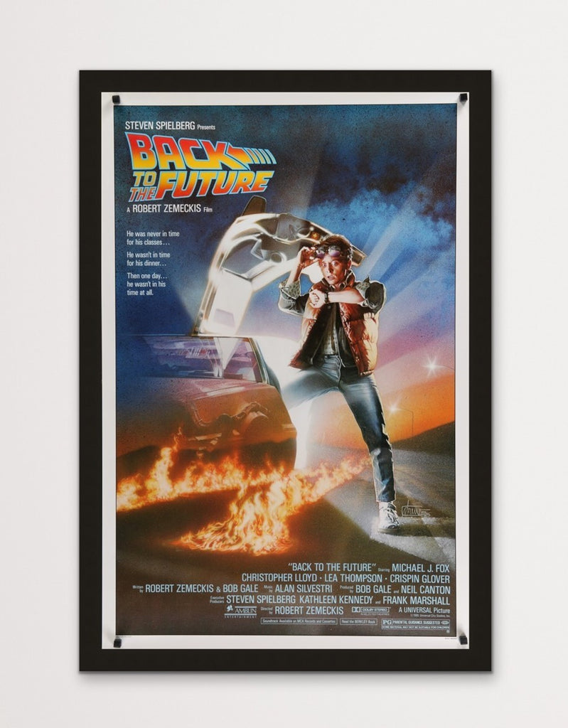 Back to The Future One Sheet Movie Poster - Framed in Black