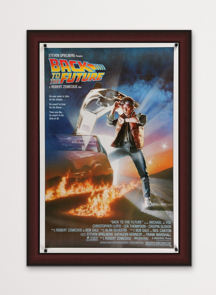 Back to the Future Movie Poster - Framed in Burgundy