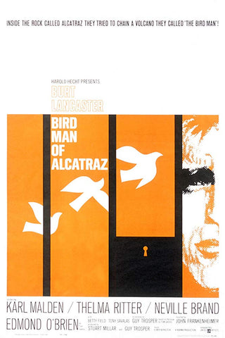 An original movie poster for the film Birdman of Alcatraz