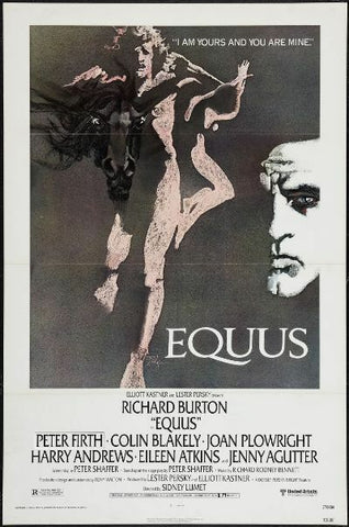 An original movie poster for the film Equus