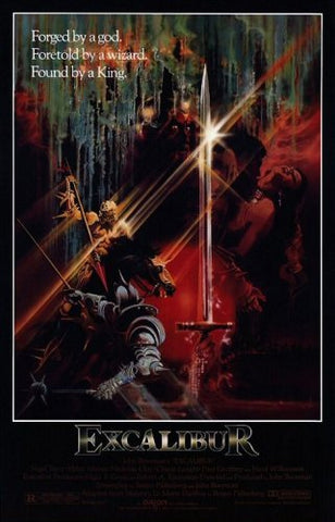 An original movie poster for the film Excalibur